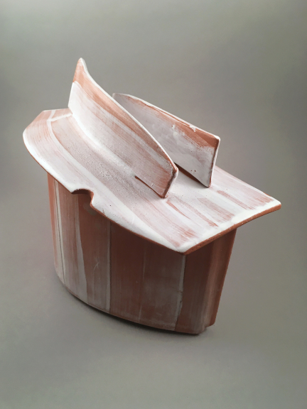 Puzzle Box #7 -- Low-fire earthenware (7" x 10" x 5")