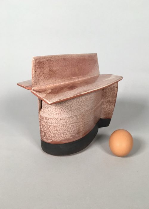 Oval Box #5, Scale View -- Low-fire ceramics (7.5" x 8" x 5")
