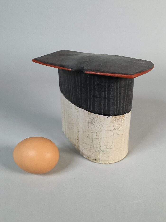 Oval Box #9, Scale View -- Low-fire ceramics (5.5" x 6" x 4")