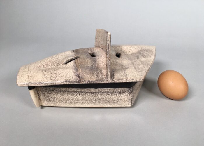 Pie Box #1, Scale View -- Low-fire ceramics (5" x 10.5" x 6")